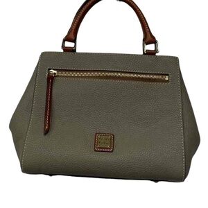 5187 Dooney & Bourke Taupe Leather Satchel 257595187